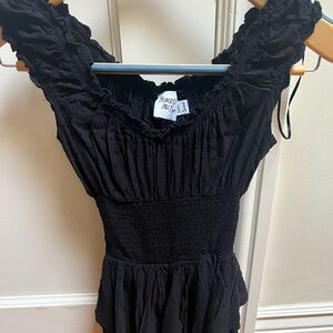 Princess Polly Love Galore Black Ruffled Romper | Size 6